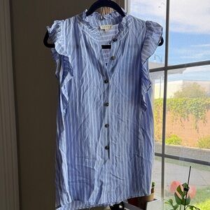 Bohme Blue and White Striped Blouse